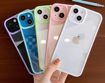 Candy Color Silicone iPhone Case: Shockproof Transparent Cover