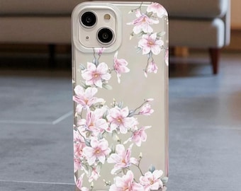 iPhone-hoesje met bloemen: slanke, zijdeachtige doorschijnende beschermhoes