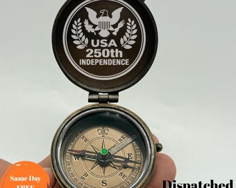 Engraved Brass Compass, Retirement Gift, Personalized Thank You Gift