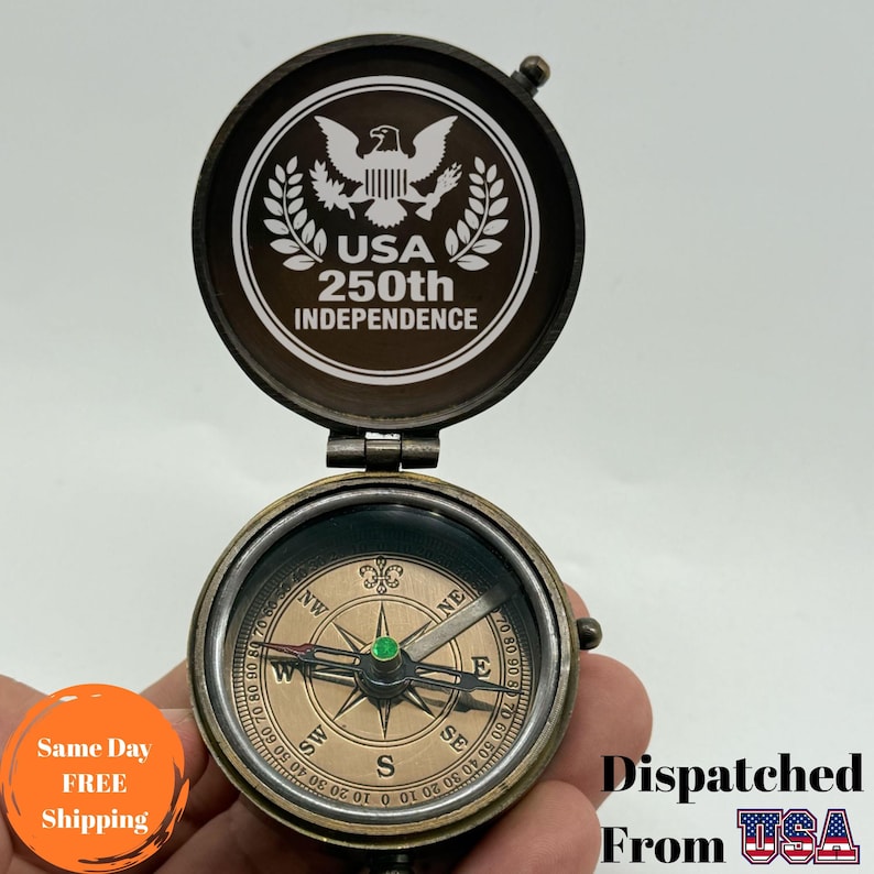 Engraved Brass Compass, Retirement Gift, Personalized Thank You Gift