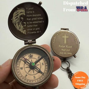 Engraved Brass Compass, Retirement Gift, Personalized Thank You Gift