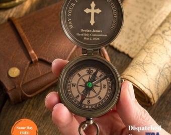 Personalized Compass Husband Copper Anniversary Engraved Pocket Romantic Gift Him