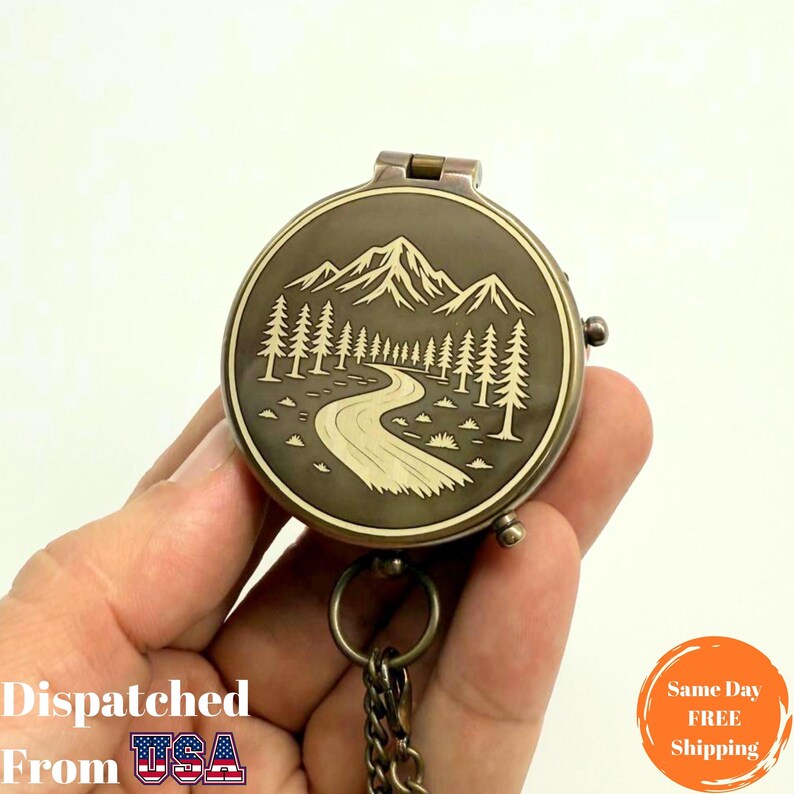 Engraved Brass Compass, Retirement Gift, Personalized Thank You Gift