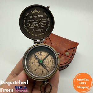 Engraved Brass Compass, Retirement Gift, Personalized Thank You Gift