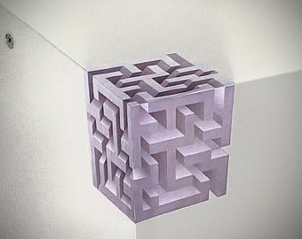 3D Corner Cube Wall Illusion Art png – Impossible Cube Labyrinth – Modern Optical Illusion Wall Print – Architectural Wall Decor Printable -