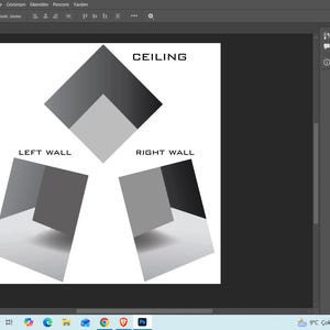 Trending 3D Cube Ceiling Sticker, Ceiling Corner Wall Art, Digital ...