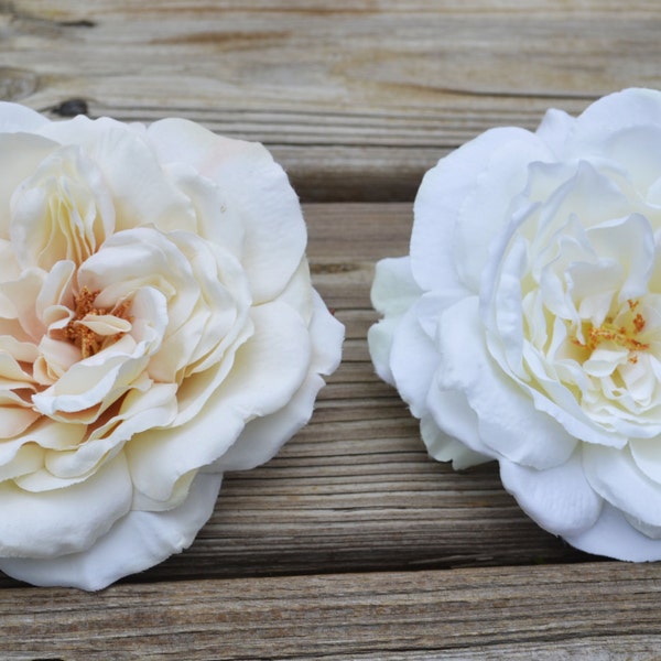 White Large Flower Hair Clip