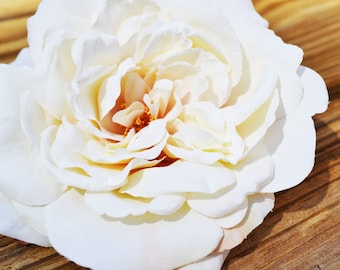 Ivory Large Flower Hair Clip