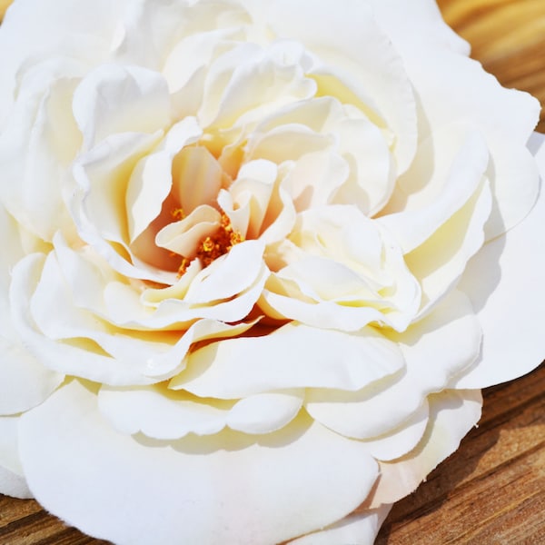 Ivory Large Flower Hair Clip