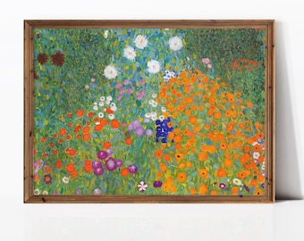 Klimt Flower Garden Print | Vintage Art Nouveau Landscape (Digital Download) a002