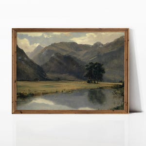 Mountain Wall Art, Canton Of Uri, Mountain Painting, River Walk Print, Antique Decor, (Digital Download), c157