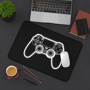 Alfombrilla de escritorio para mando de videojuegos con diseño neón / Alfombrilla para ratón gamer
