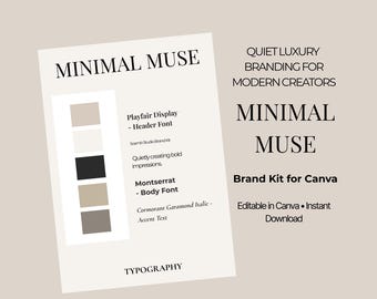 Kit per brand di lusso discreto / Modelli Canva minimalisti per coach (download digitale)