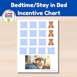 Boys Bedtime Reward Chart | Stay in Bed Tracker | Sleep Incentive (PDF Download)