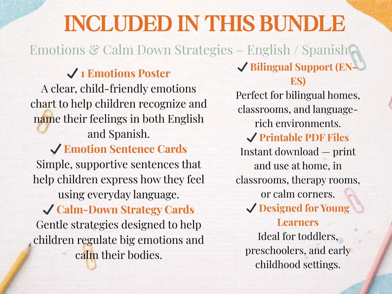 Bilingual Calm Corner Feelings Flashcards & Poster | English Spanish ...