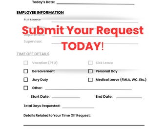 Formulario de solicitud de tiempo libre de vacaciones para empleados