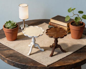 1:12 Dollhouse Miniature Table, Vintage Flower Round Table, 3D Printed Mini Furniture, BJD OB11 GSC Photo Prop