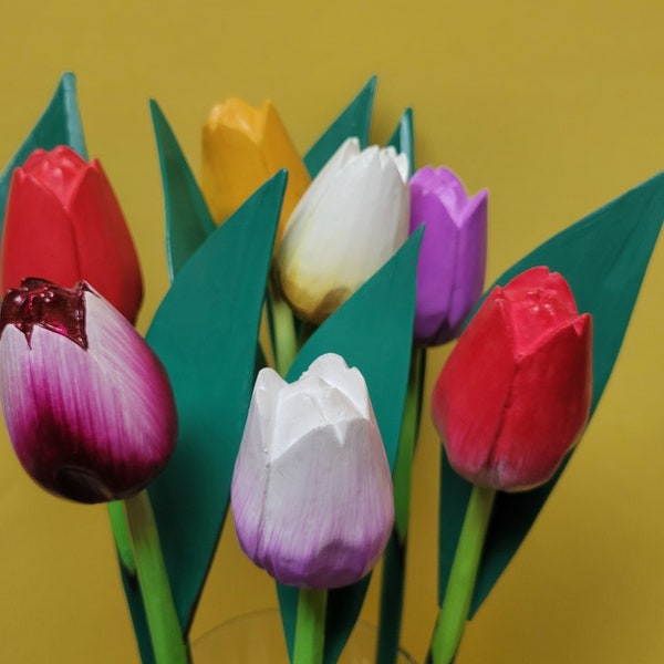 Wooden Tulips Etsy