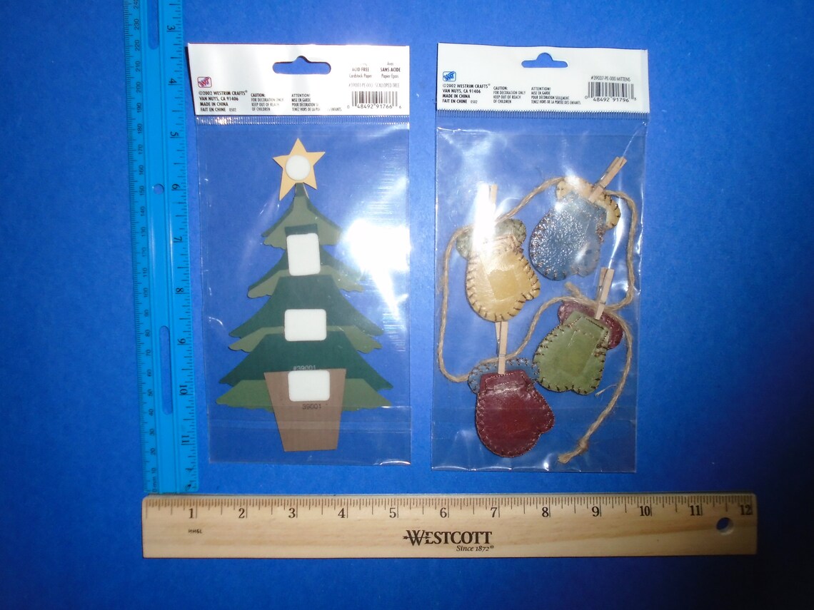 Set of 2 Westrim Paper Bliss Christmas Tree & FELT Mittens Etsy.de