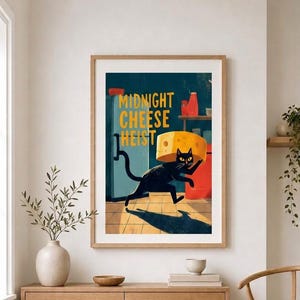 Affiche Chat Rigolo – Décoration Murale Rétro Cuisine image 1