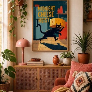 Affiche Chat Rigolo – Décoration Murale Rétro Cuisine image 4