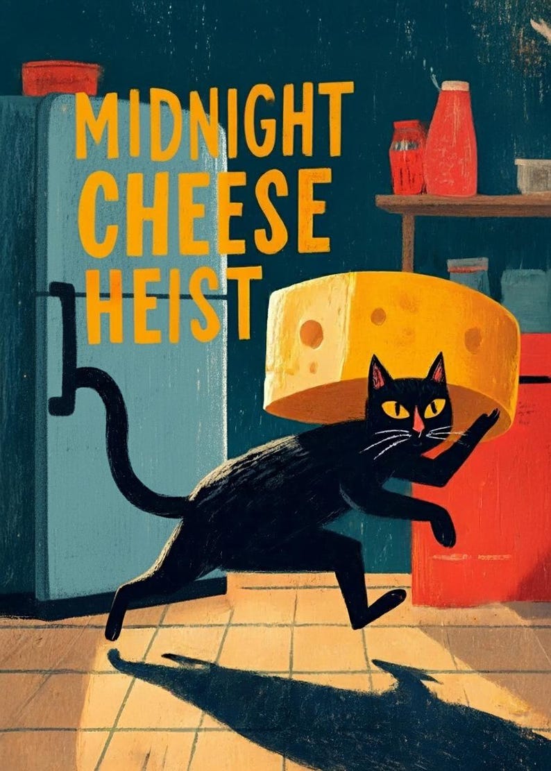 Affiche Chat Rigolo – Décoration Murale Rétro Cuisine image 2