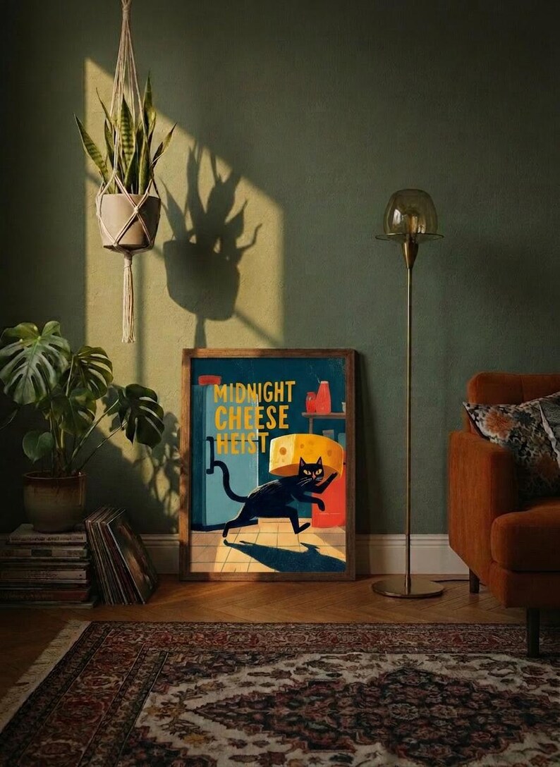 Affiche Chat Rigolo – Décoration Murale Rétro Cuisine image 5