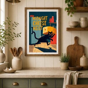 Affiche Chat Rigolo – Décoration Murale Rétro Cuisine image 3