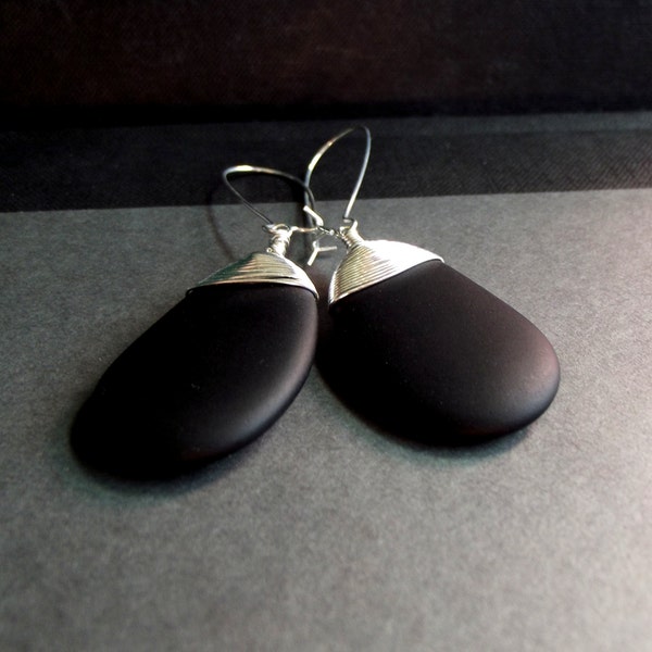 Black Tie Earrings Etsy