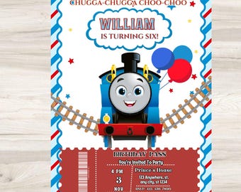 Thomas the Tank Engine Birthday Invitation | Train Party Invite (Canva Template)
