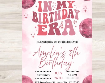 In My Birthday Era Party Invitation, Friendship Bracelet Theme (Editable Template Canva)