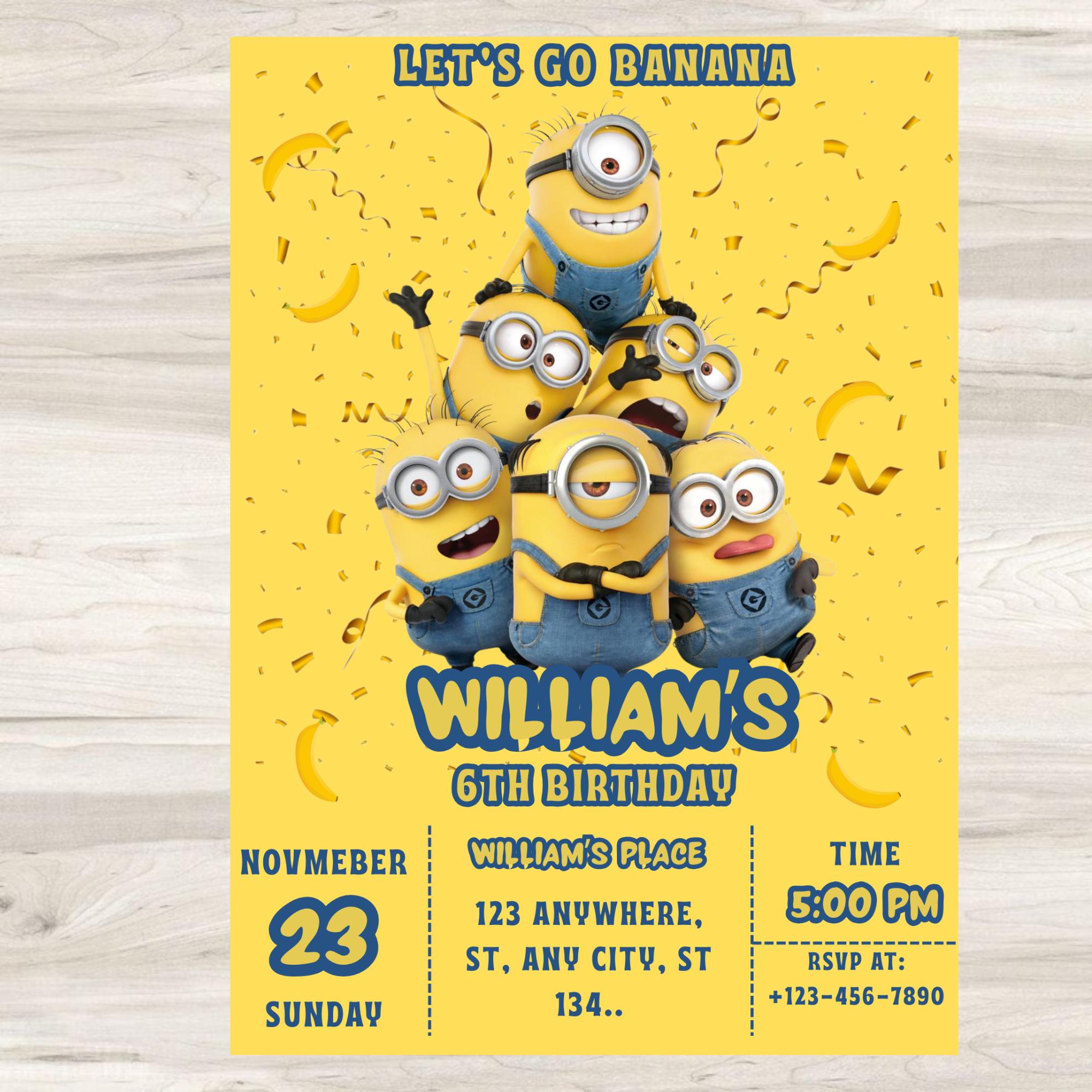 Mobile Minions Invitation - Etsy, image size:2000x2000
