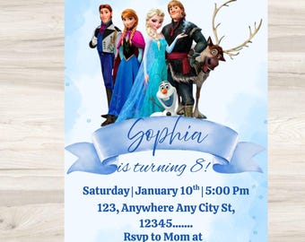 FROZEN Invitation Elsa Birthday Invitation Winter Snow Birthday Printable,Editable Instant Download Canva Template Frozen Invite