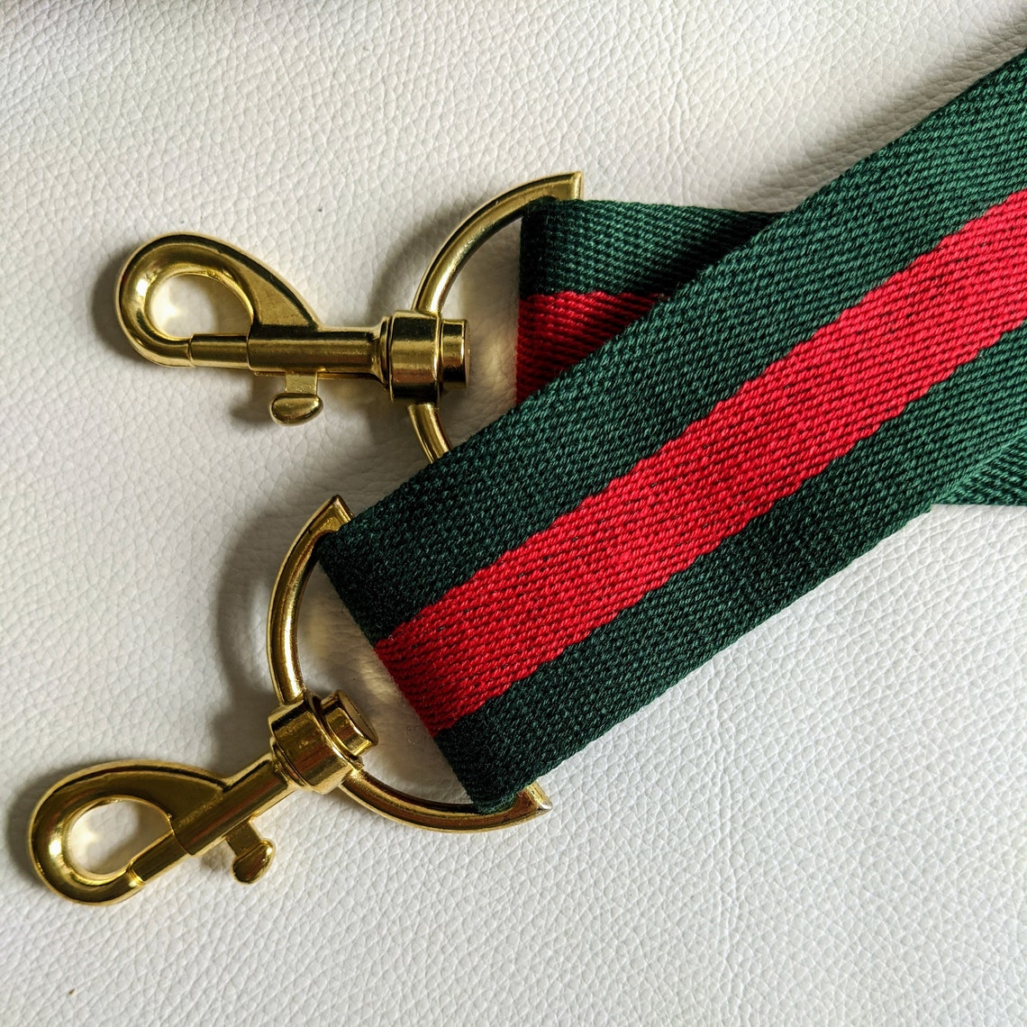 1.5 Guitar style bag purse strap Gucci Style Stripe Etsy