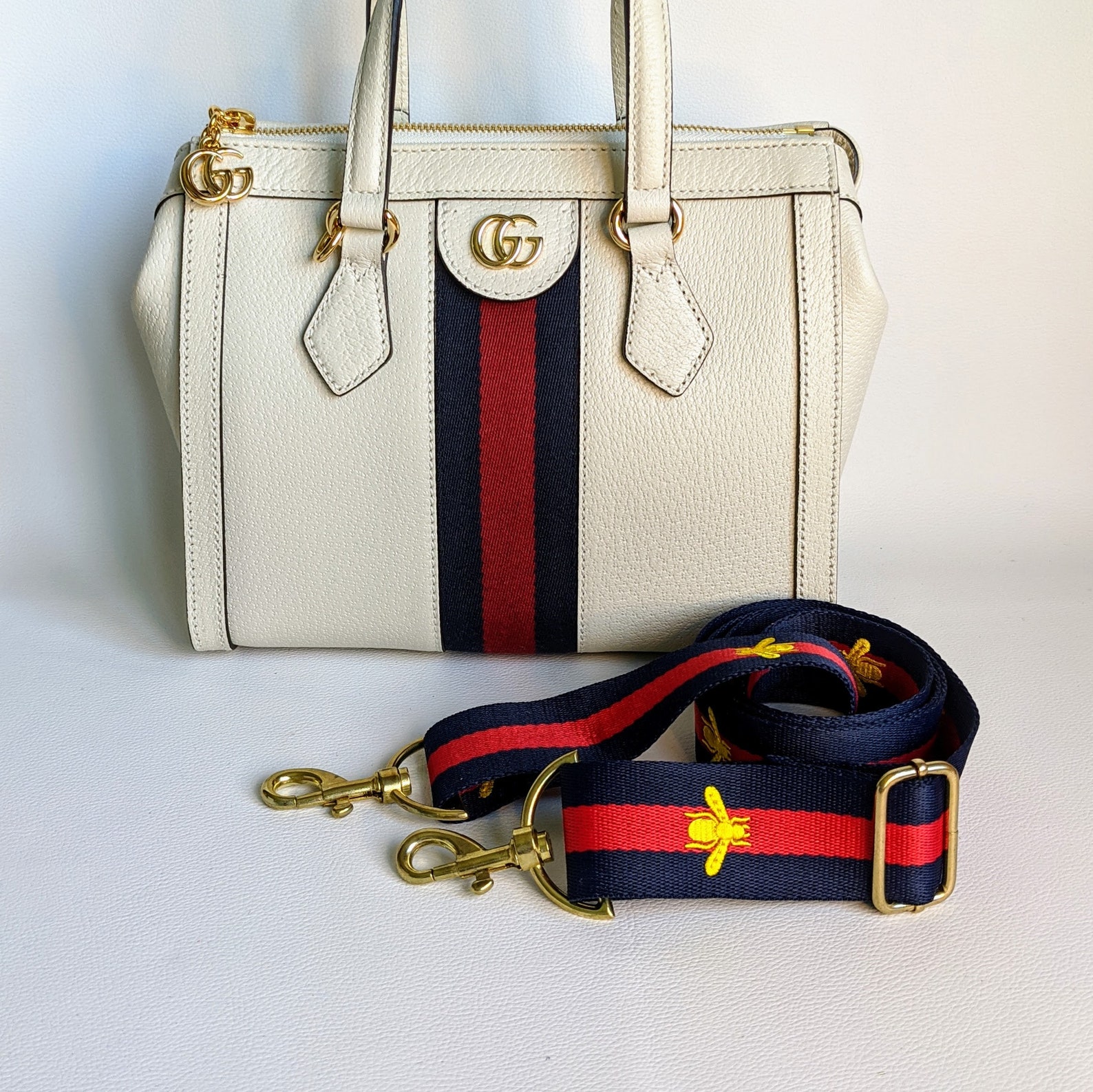 1.5 Guitar style bag purse strap Gucci Style Stripe BLUE Etsy