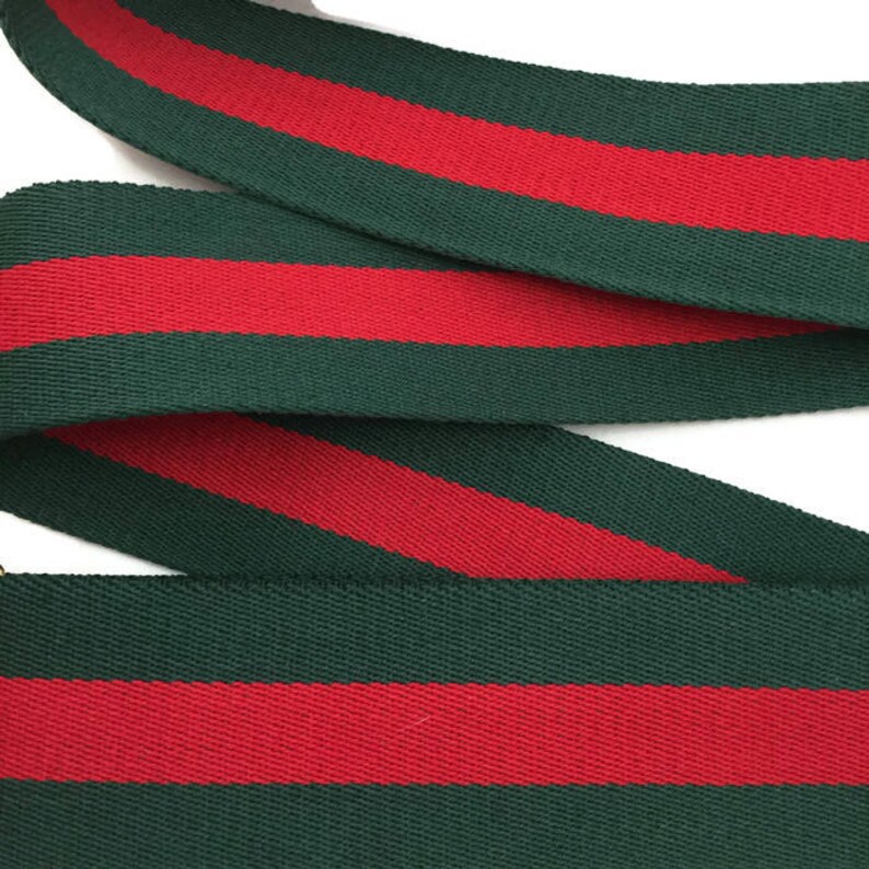 2Guitar bag purse strap Gucci Style stripe GREEN Red | Etsy