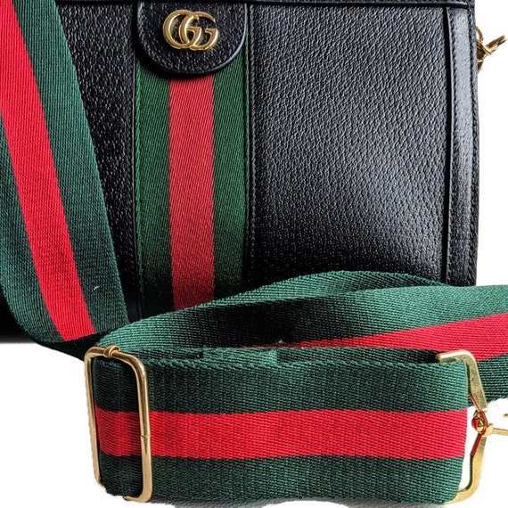 gucci bag with red and green strap