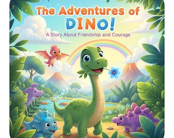 Personalized Dinosaur Picture Book for Kids, "The Adventures of Dino!"| Toddler Bedtime Story About Friendship | Birthday Gift