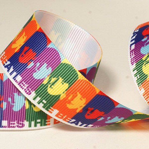 The Beatles Colorful Grosgrain Ribbon *NOT A LICENSED PRODUCT* 7/8" Wide