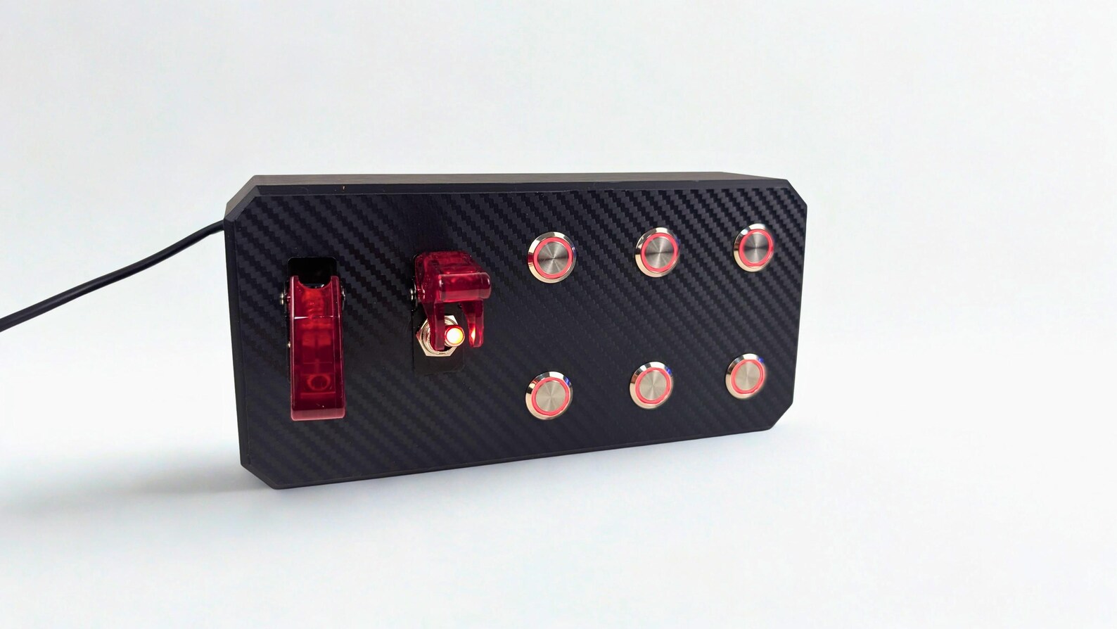 Phone Sim Racing Button Box Sim Racing Button Box | Carbon Fiber, 6 LED Buttons, 2 Switches (USB ...