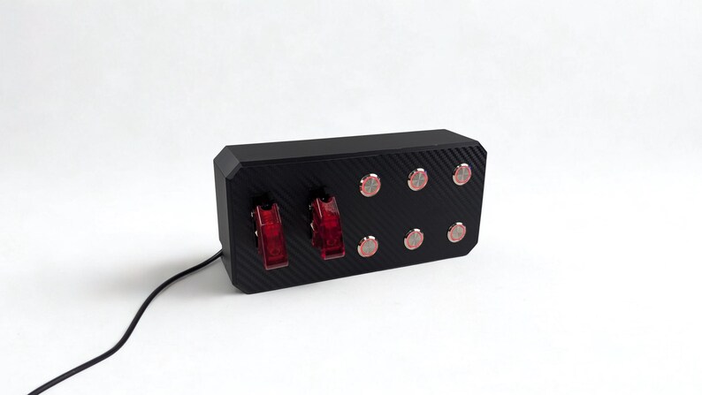 Led Button Box Sim Racing Button Box | Carbon Fiber, 6 LED Buttons, 2 Switches (USB ...