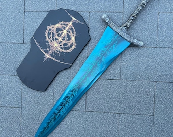 Full Metal Life-Size Replica of The Dark Moon Sword | Elden Ring Weapon | Gift for Gamers, Him & Cosplay