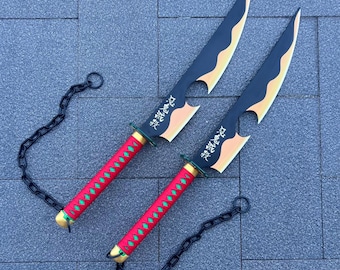 Demon Anime Cosplay Slayer Katana,Uzui Tengen Sword,Kimetsu No Yaiba Sword,Nichirin Sword（A Set Of Two）