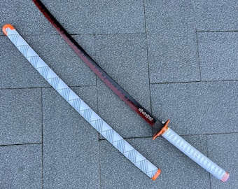 Demon Anime Cosplay Slayer Katana,Kyojuro Rengoku Sword,Kimetsu No Yaiba Sword,Nichirin Sword