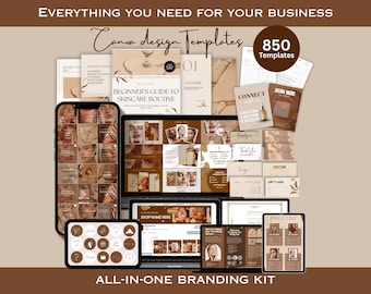 Branding Kit Vorlagen, Brand Kit, Skincare Branding Kit Vorlagen, Social Media Vorlagen und Marketingmaterialien, Skincare Canva Template
