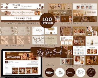 Etsy Shop Kit, Etsy Shop Bundle Canva Templates, Etsy Branding Kit, Esthetician Skincare Editable Etsy Templates Bundle, Etsy Banner Design