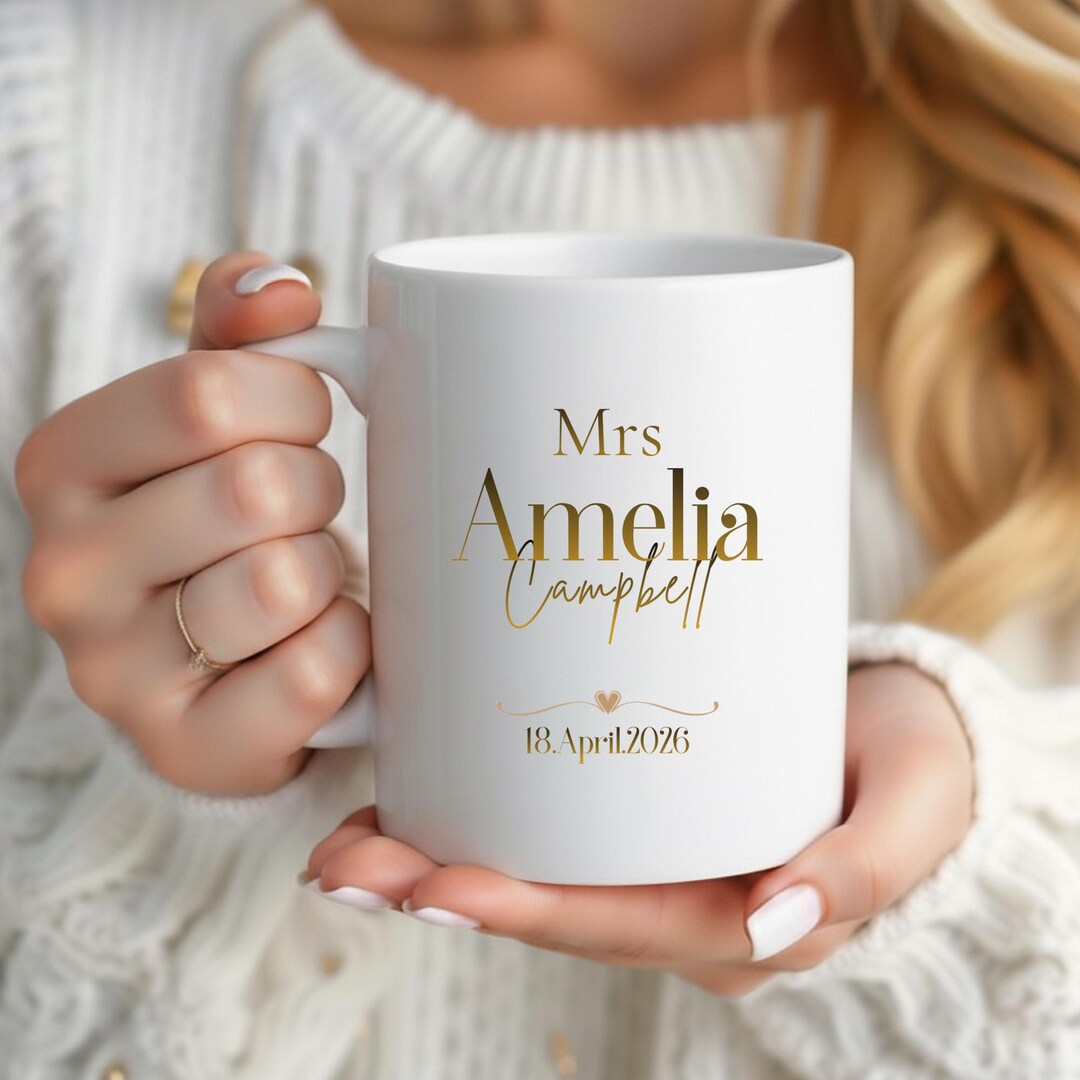 Personalized Mrs Mug | Wedding Gift for Her | Custom Bride Mug| | Mrs ...