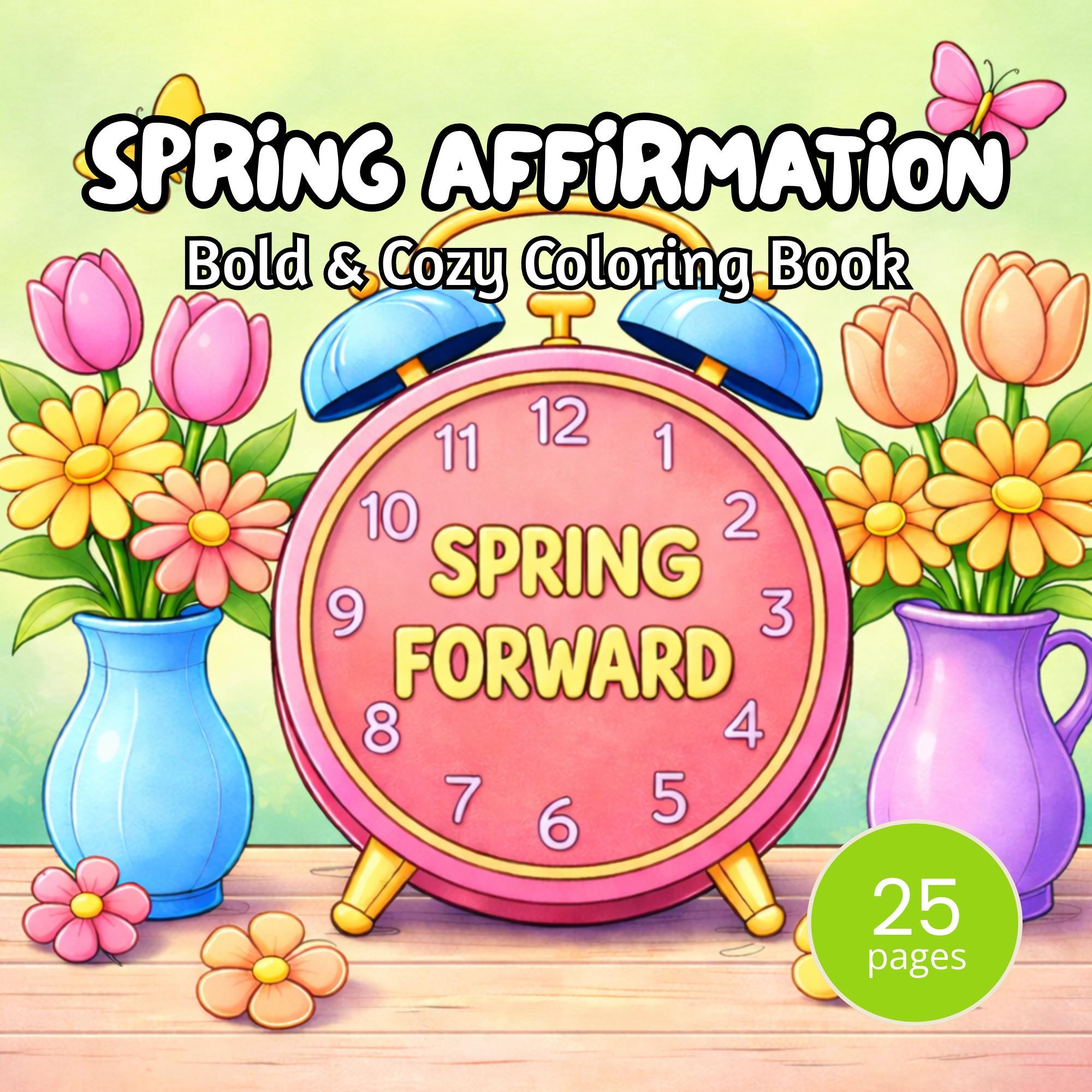 Spring Affirmation and Motivational Coloring Book, 25 Inspirational ...