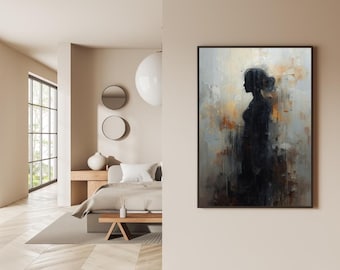 Abstrakte weibliche Silhouette Wandkunst modernes minimalistisches druckbares Poster Schlafzimmerdekor
