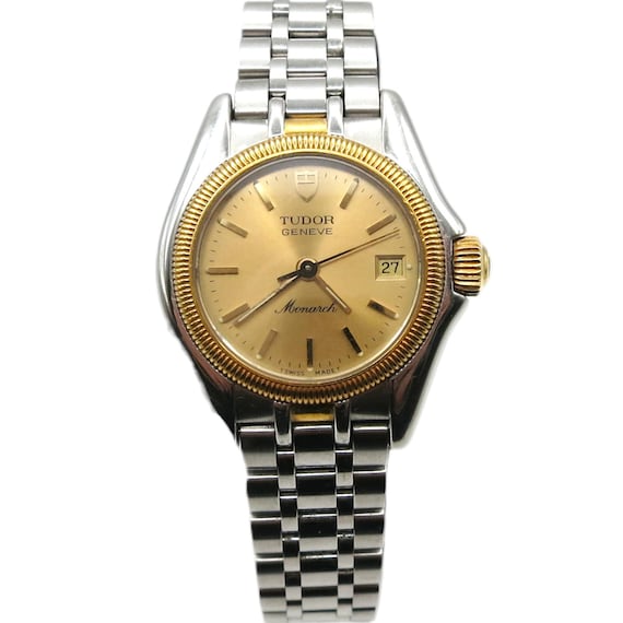 Vintage Tudor Monarch 15833 Ladies Bi-color Steel & Gold Quartz 